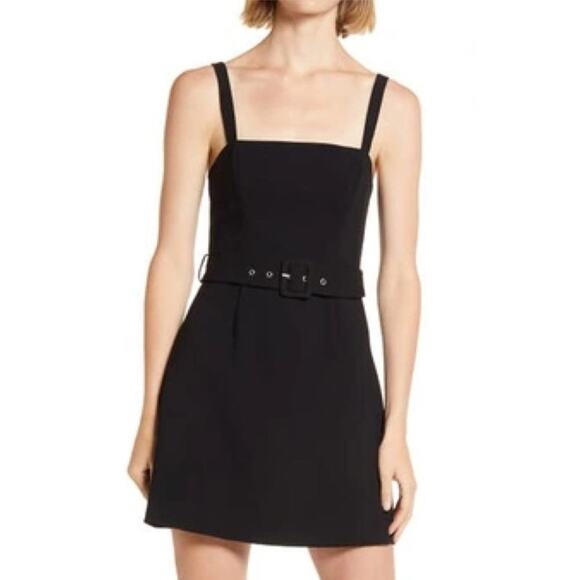 French Connection Belted Straight Neck Whisper Dress - Picture 1 of 5